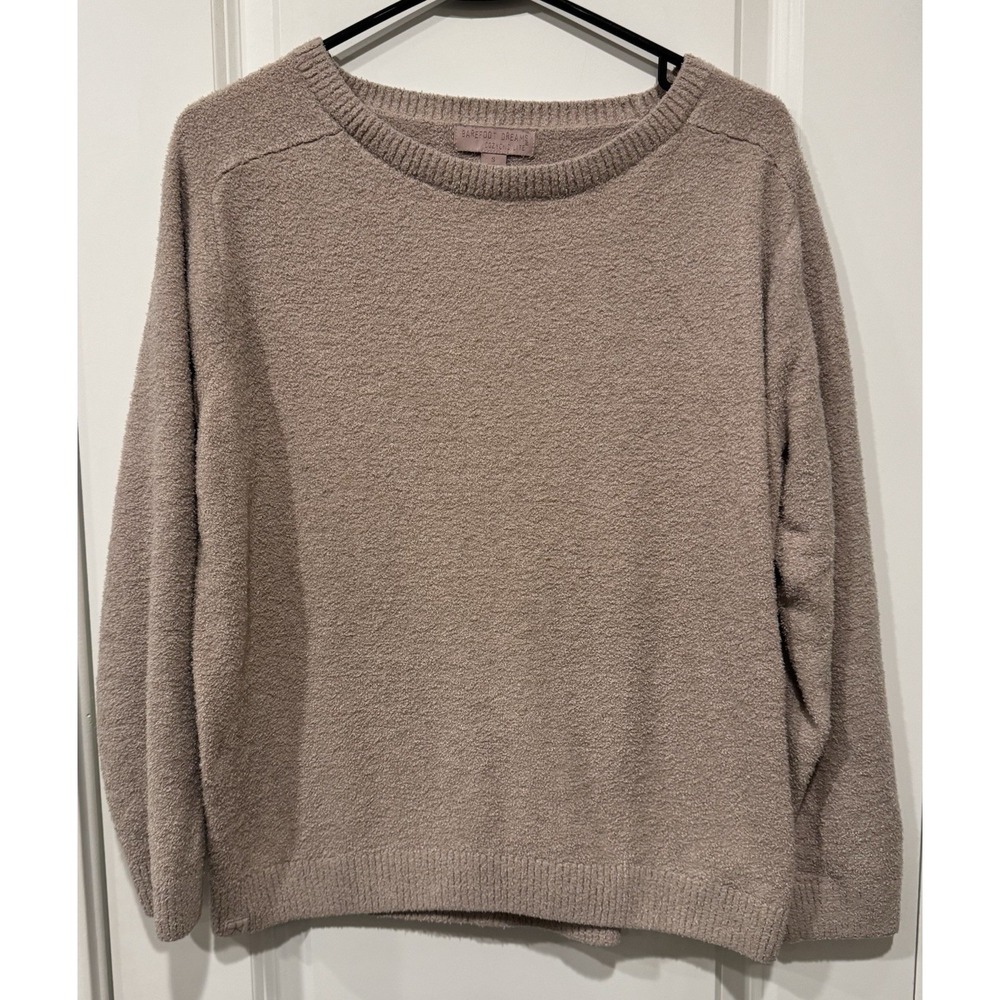 Barefoot Dreams CozyChic Lite Lounge Set Small Tan Pullover Sweater Pants Soft